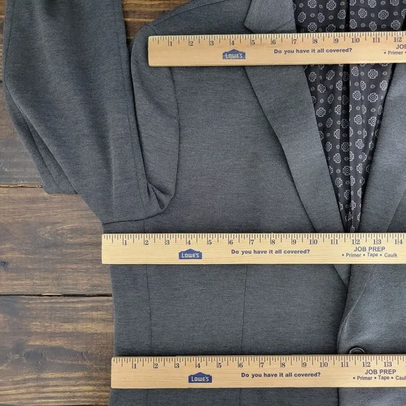 Chaps Men's Sport Coat Blazer Two‎ Button Charcoal Gray Polyester Blend Sz 48L